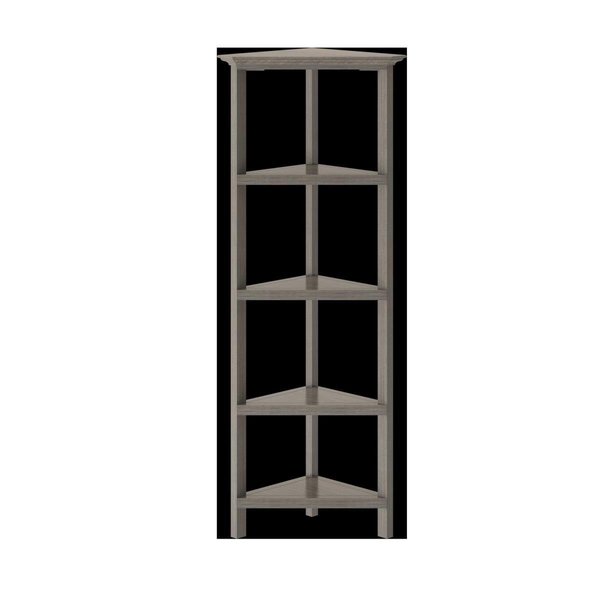 Gfancy Fixtures 60 in. Bookcase with 2 Shelves, Washed Grey GF2627343